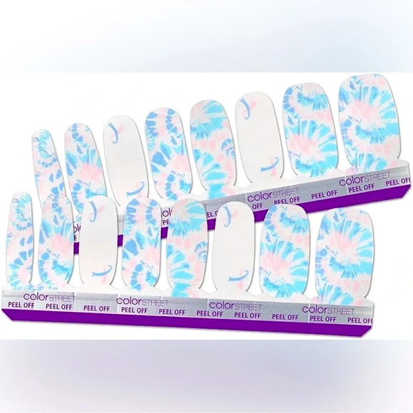 Color Street Infant Loss Awareness Hold Me Close Tie-dye Ribbon Nail Strips New - Picture 1 of 6